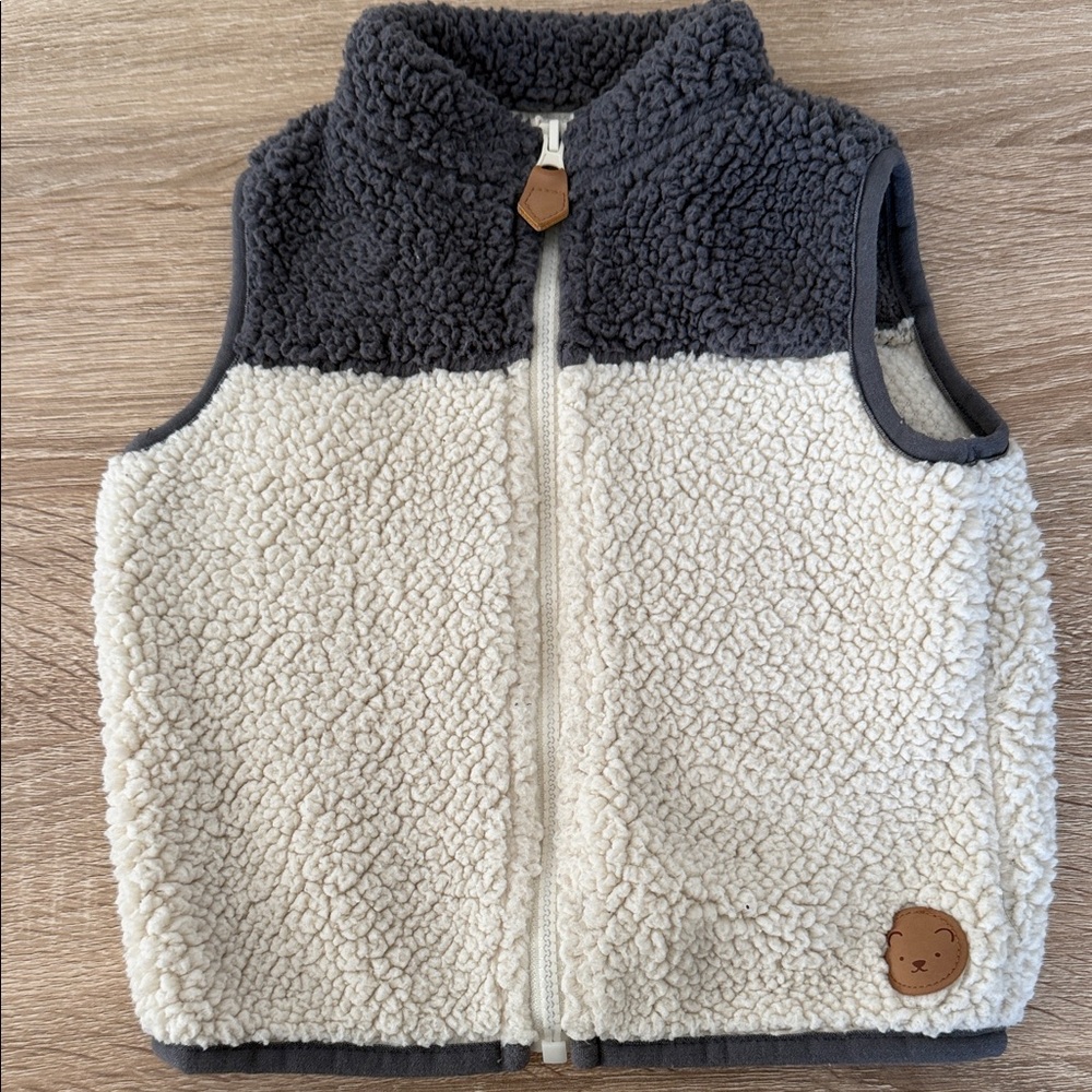 Carter's Black and Cream Sherpa Vest for Kids